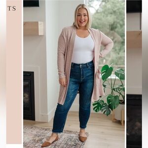 Brand New! 2X Dusty Pink Long Cardigan